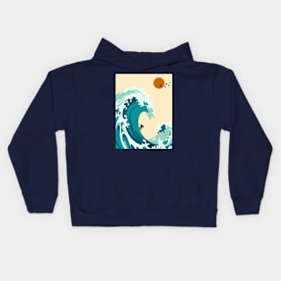 the waves at the beach side - illustration Kids Hoodie